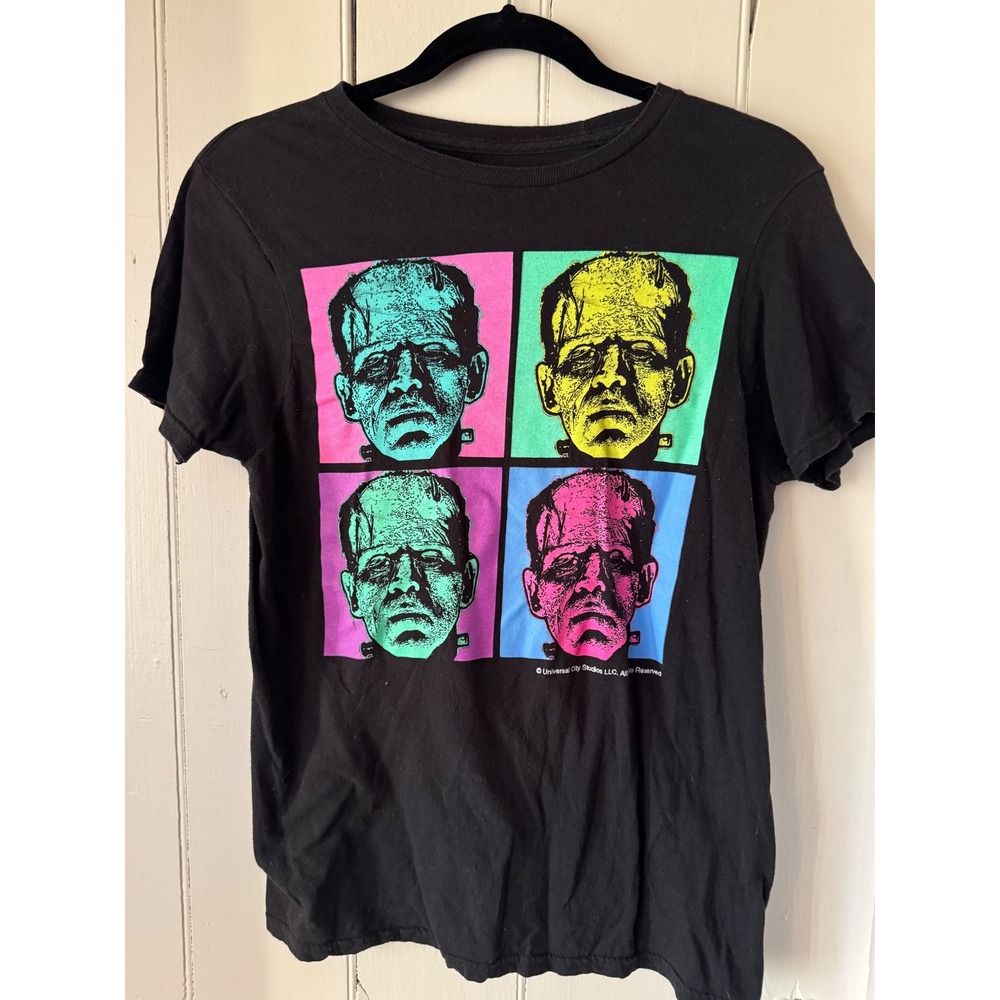 Universal Monsters‎ Frankenstein Warhol Pop Art Black T Shirt Women Size Small